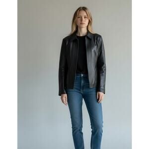 Nine West Vintage 2001 Leather Jacket Black Size M